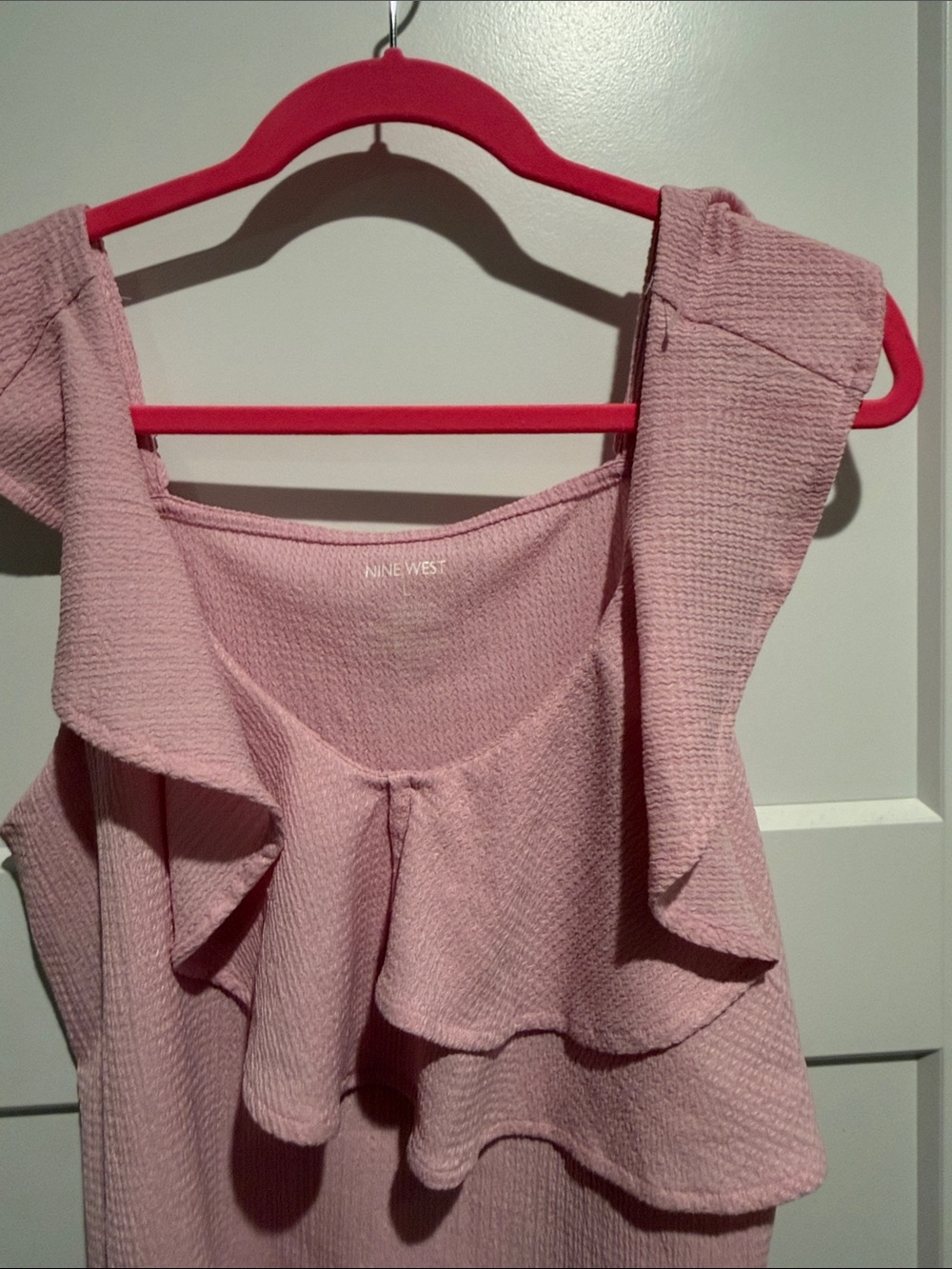 Nine West Pink Ruffle Tank Top - Picture 3 of 6